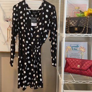 POLKA DOT WRAP AROUND DRESS TOPSHOP, NEW, UNWORN